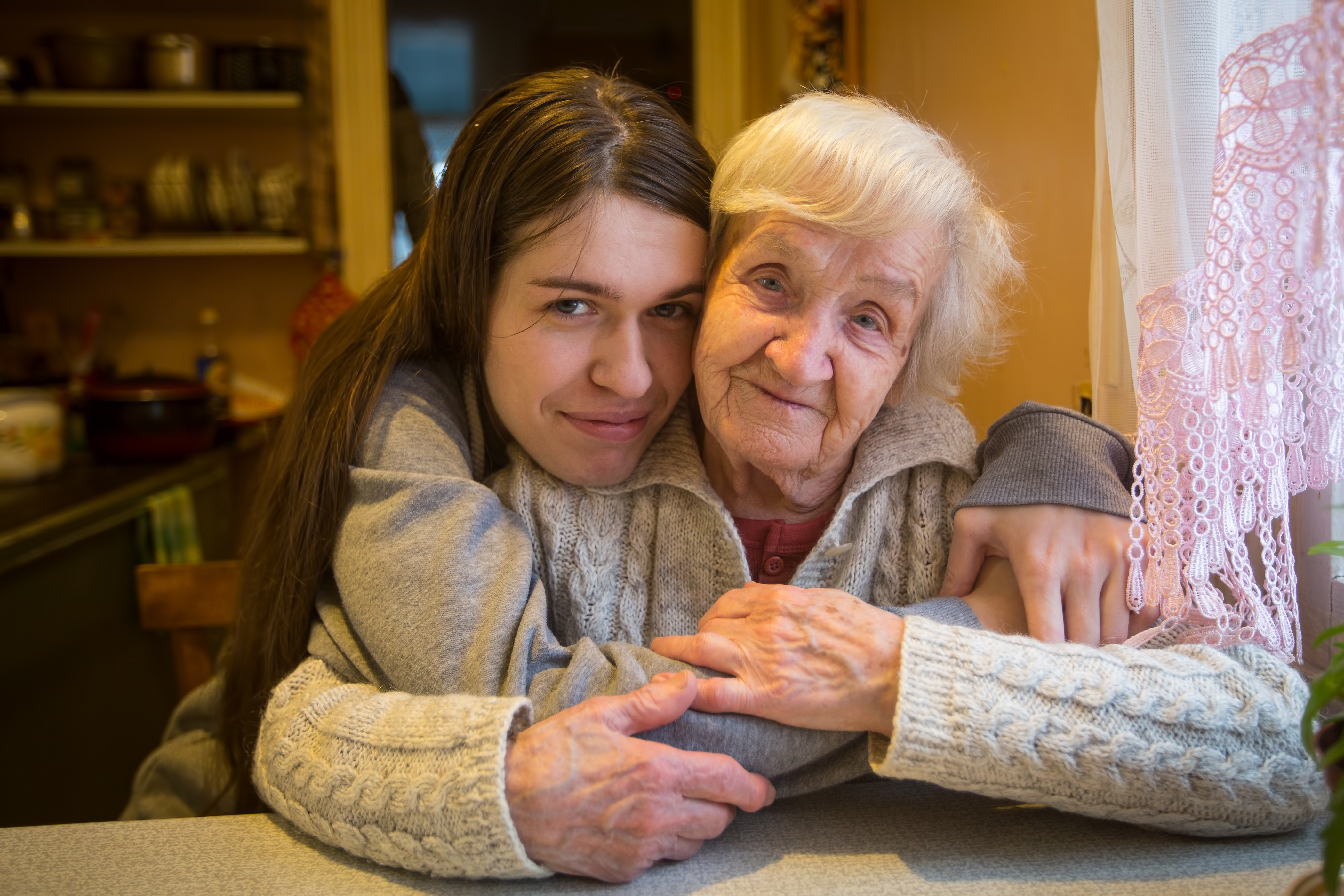 Grandmother and granddaughter